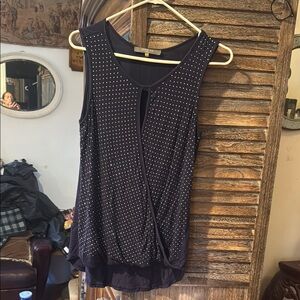 Essentials Blue Tie Front Blouse